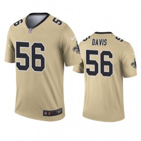 Camiseta Hombre NFL New Orleans Saints Demario Davis 56 Gold Inverted Legend
